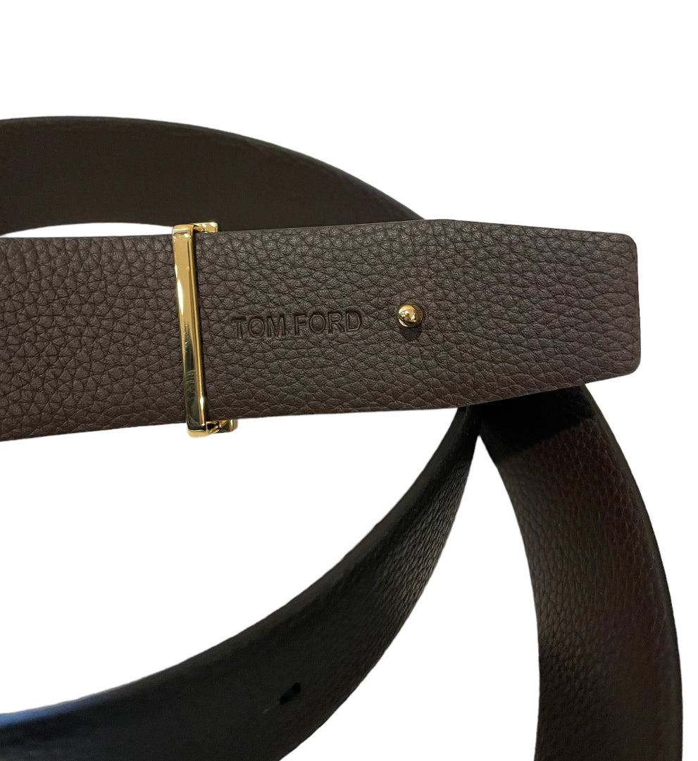 Tom Ford Gold Leather Reversible Belt