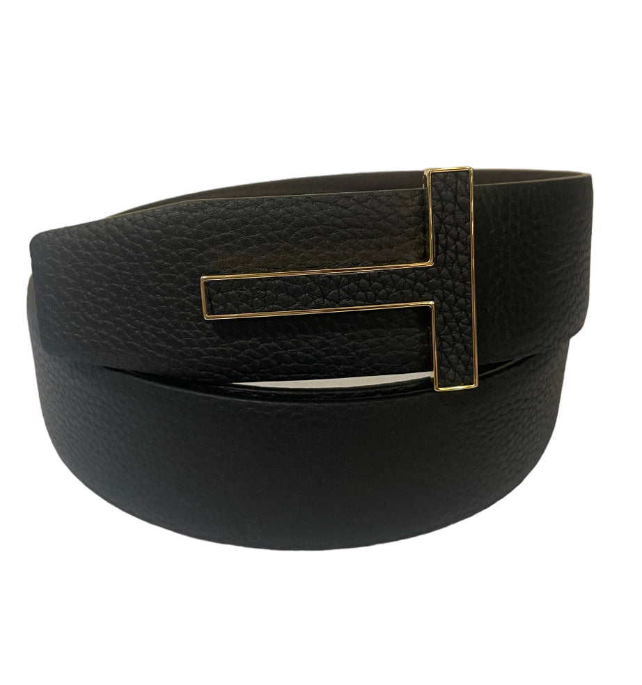 Tom Ford Gold Leather Reversible Belt