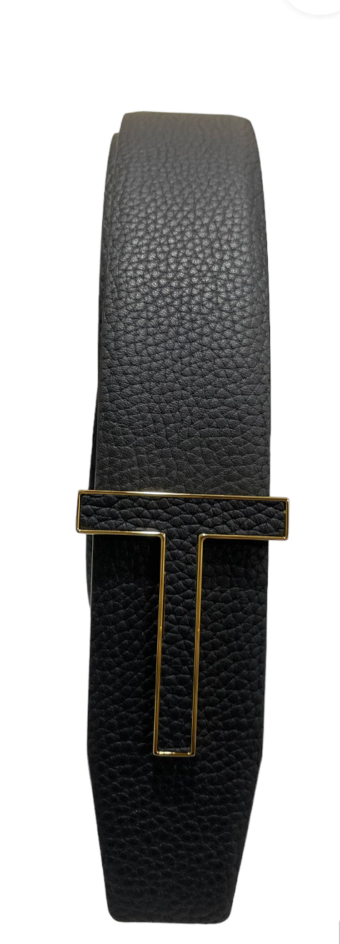 Tom Ford Gold Leather Reversible Belt