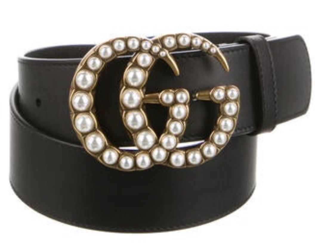 Gucci Marmont Pearl Brass Belt