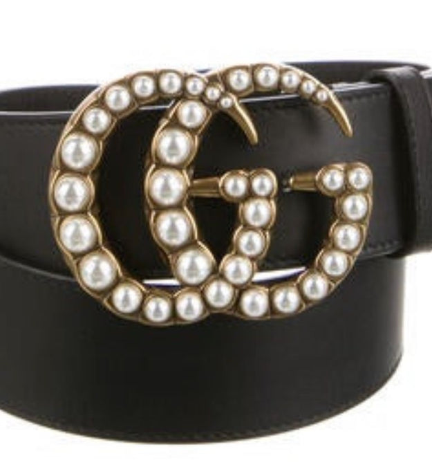 Gucci Marmont Pearl Brass Belt