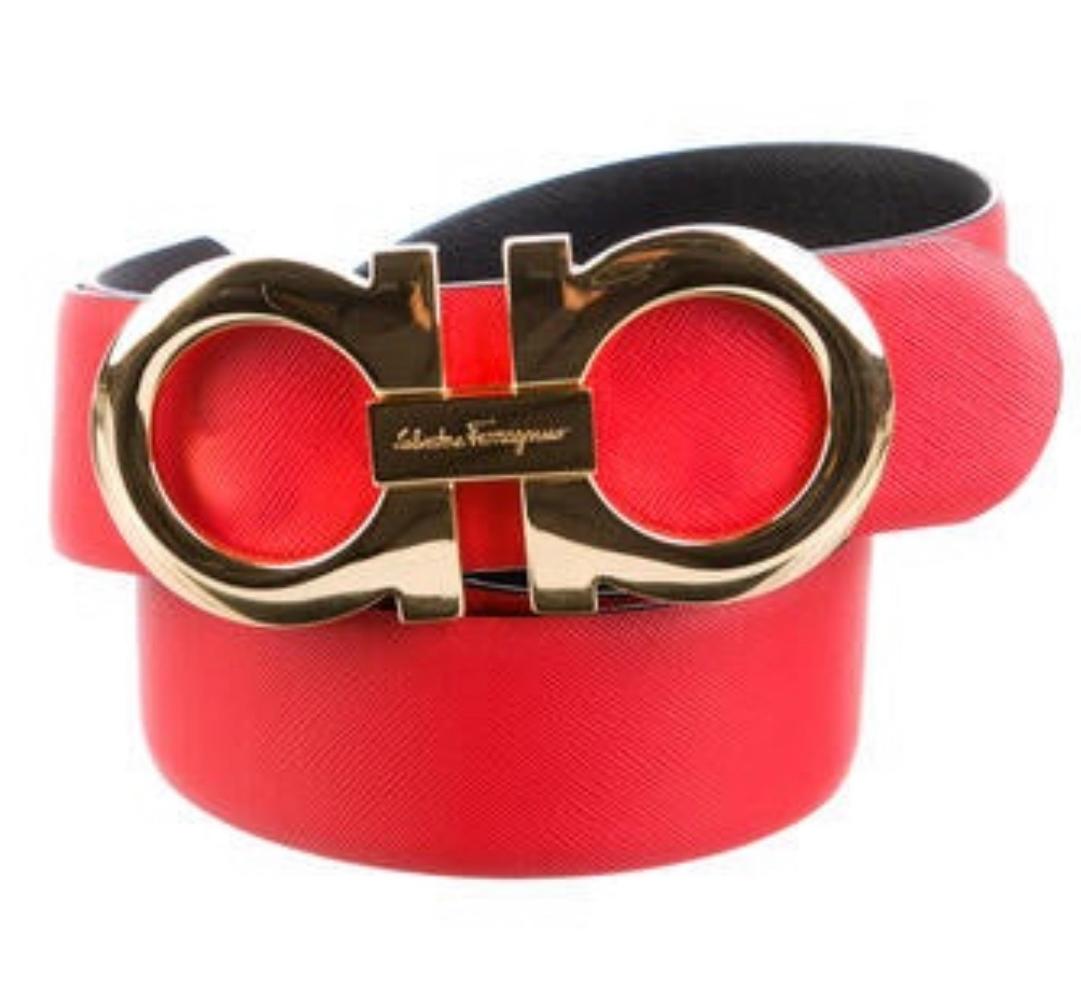 Salvatore Ferragamo Red Black Jumbo Belt